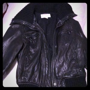MICHAEL KORS leather ‘bomber’ jacket. Size Med